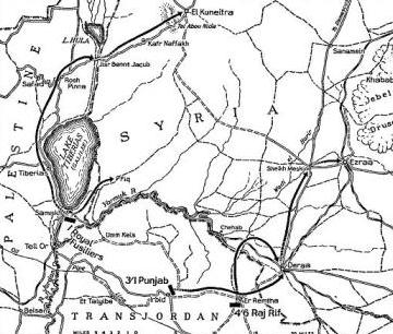 خريطة توضح مسار تقدم القوات الهندية على الجبهة السورية