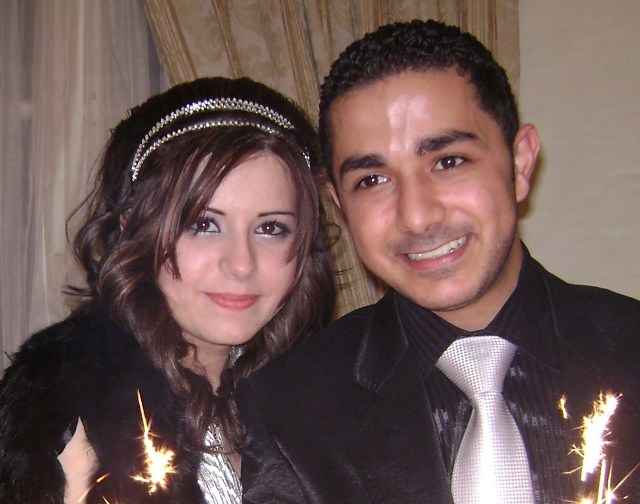 العروسان علي فؤاد عيّاش ونور غالب عياش