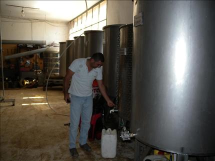 خزانات مليئة بزيت الزيتون في حاصبيا