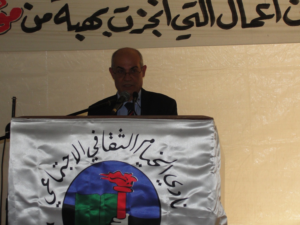 الأستاذ سعيد الضاوي، رئيس النادي، إثناء إلقاء كلمته