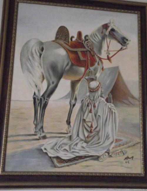 لوحة لونية تجسد الحصان