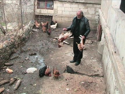 أحد المزارعين بين طيوره النافقة في حاصبيا