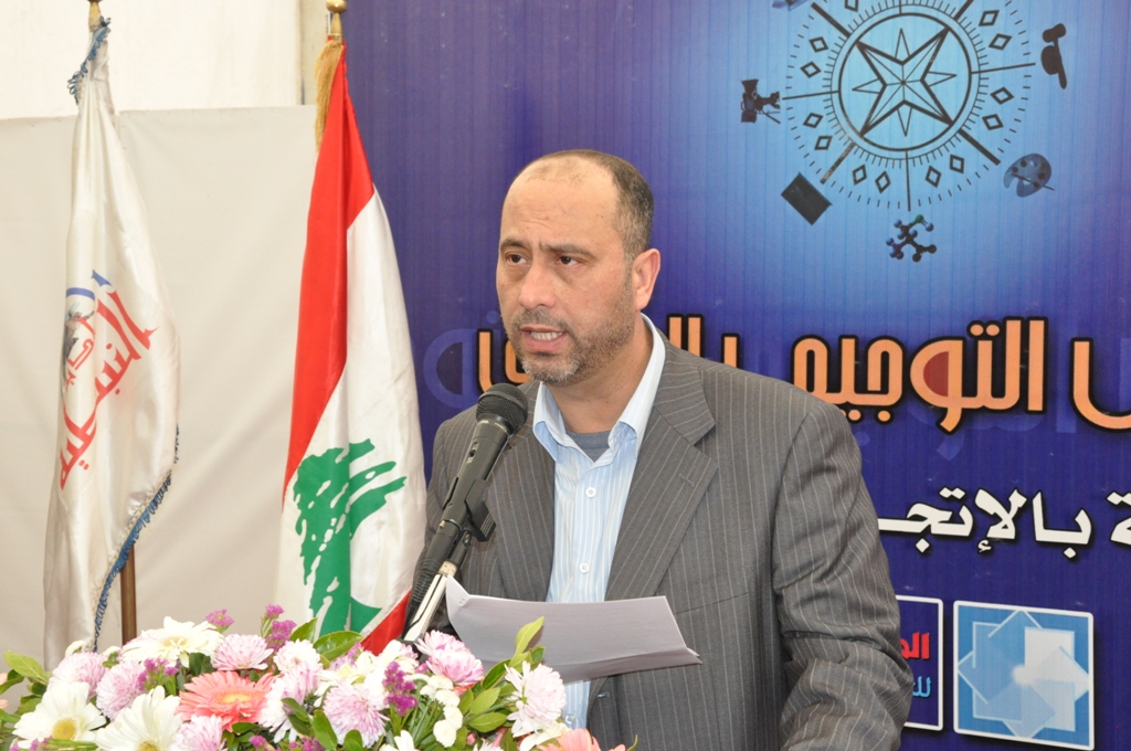 المهندس علي زلزلة مدير عام جمعية المركز الاسلامي للتوجيه والتعليم العالي متحدثاً