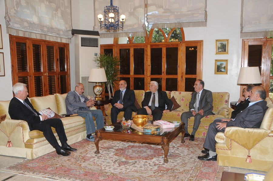 رئيس مجلس النواب الأستاذ نبيه بري ووفد االحزب السوري القومي الإجتماعي ،برئاسة النائب اسعد حردان، في المصيلح