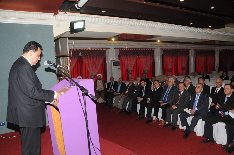 راعي الاحتفال علي بدوي يلقي كلمة