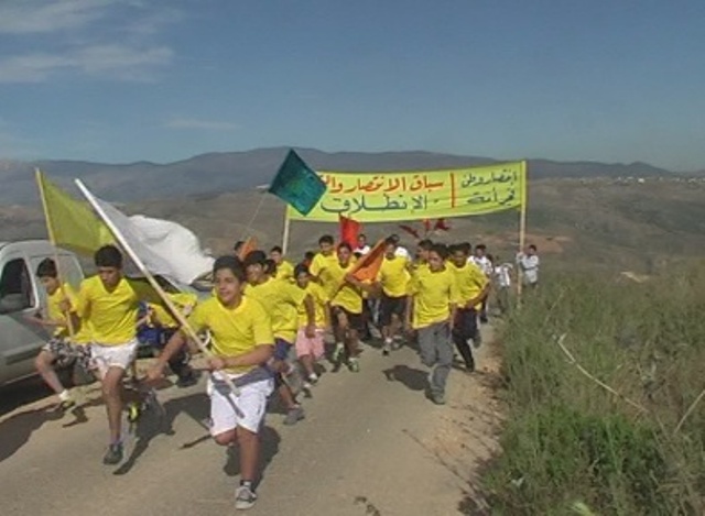 سباق  ماراتوني من موقع الطاهر الى موقع الدبشة لنزع علم الإحتلال