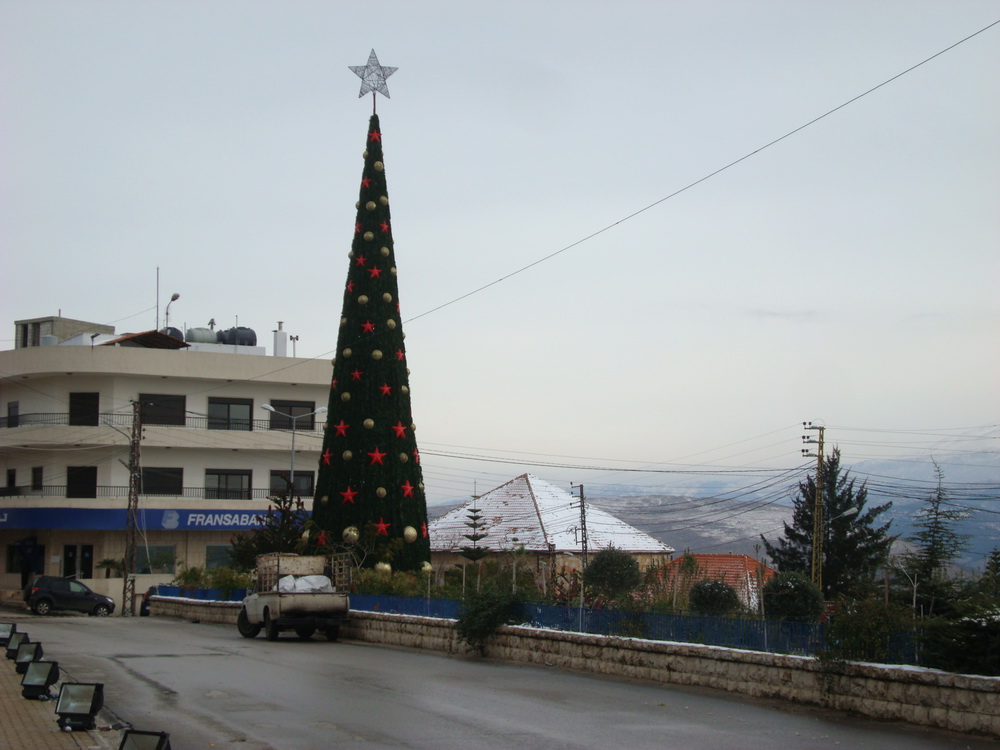 الثلوج تكلل أسطح المنازل في جديدة مرجعيون