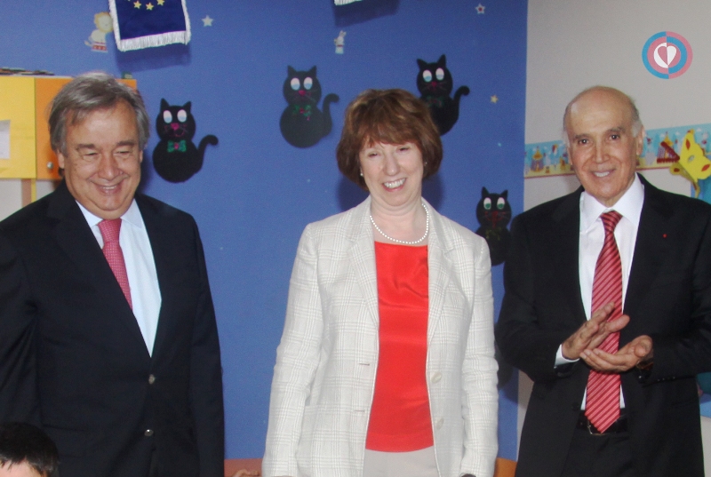 الدكتور  كامل مهنا يستقبل أشتون وكيتيرز في مركز «مؤسسة عامل» في حارة حريك