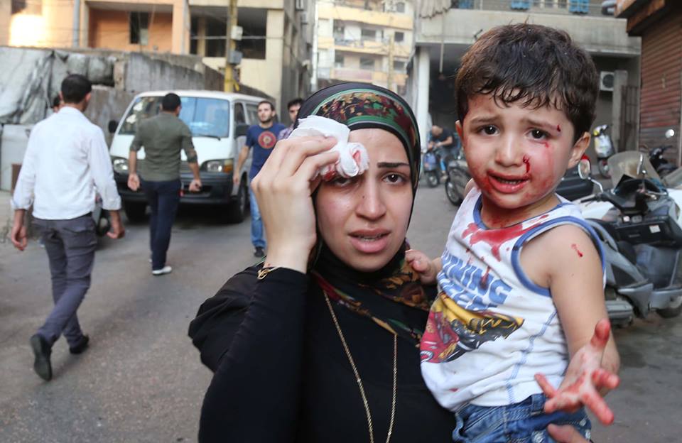 من التفجير الإرهابي في الرويس في الضاحية الجنوبية لبيروت