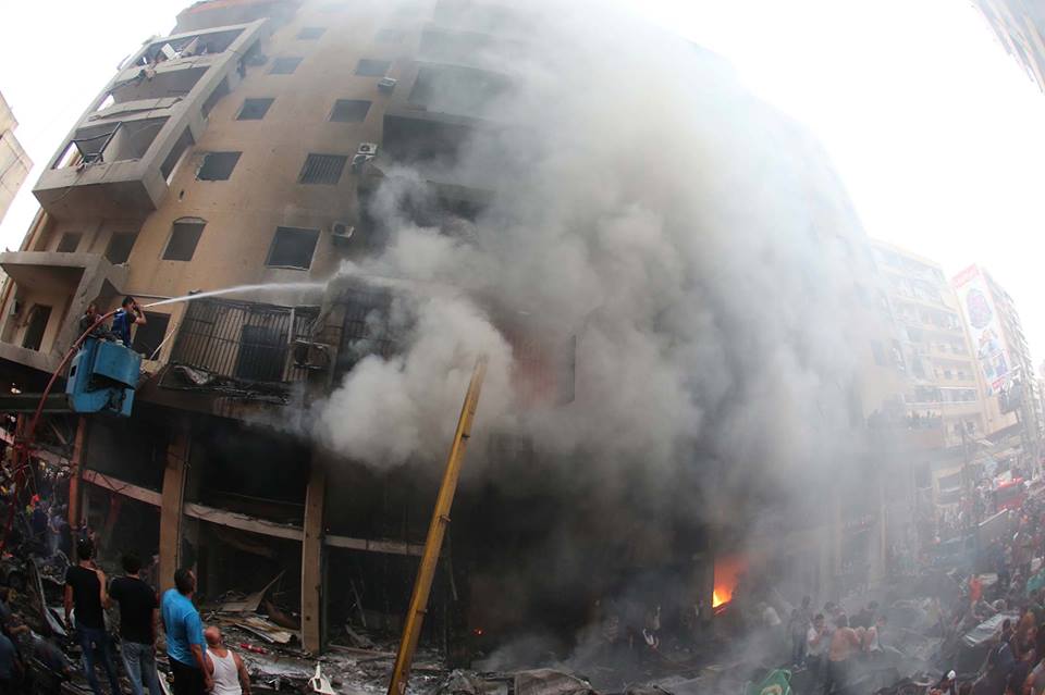 من التفجير الإرهابي في الرويس في الضاحية الجنوبية لبيروت