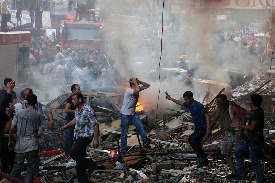 من التفجير الإرهابي في الرويس في الضاحية الجنوبية لبيروت