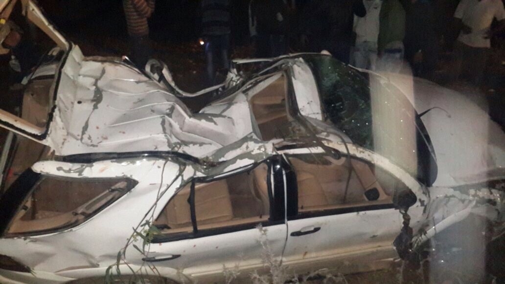 السيارة بعد حادث السير  الذي أودى بحياة الشاب طالب سليمان على طريق سهل مرجعيون