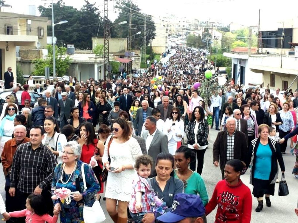 قداديس إحتفالية وزياحات الشعانين في مرجعيون والمنطقة الحدودية