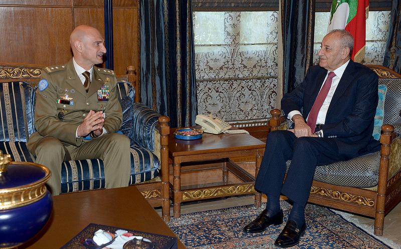 القائد العام لليونيفيل بورتولانو يلتقي رئيس مجلس النواب نبيه بري