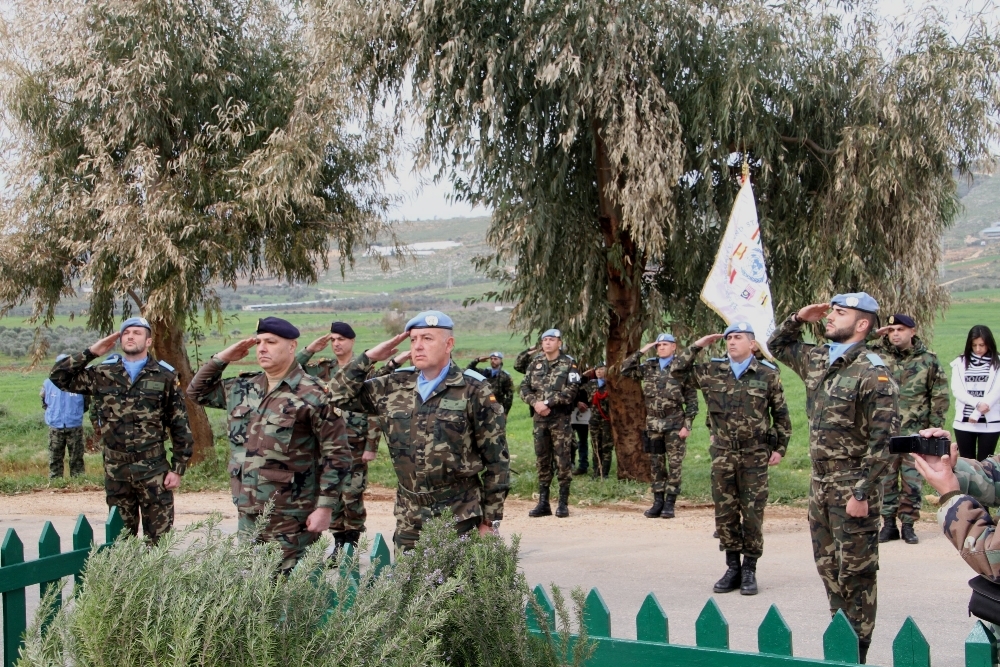 مراسم تكريم سهداء الكتيبة الاسبانية الذين قضوا في سهل مرجعيون