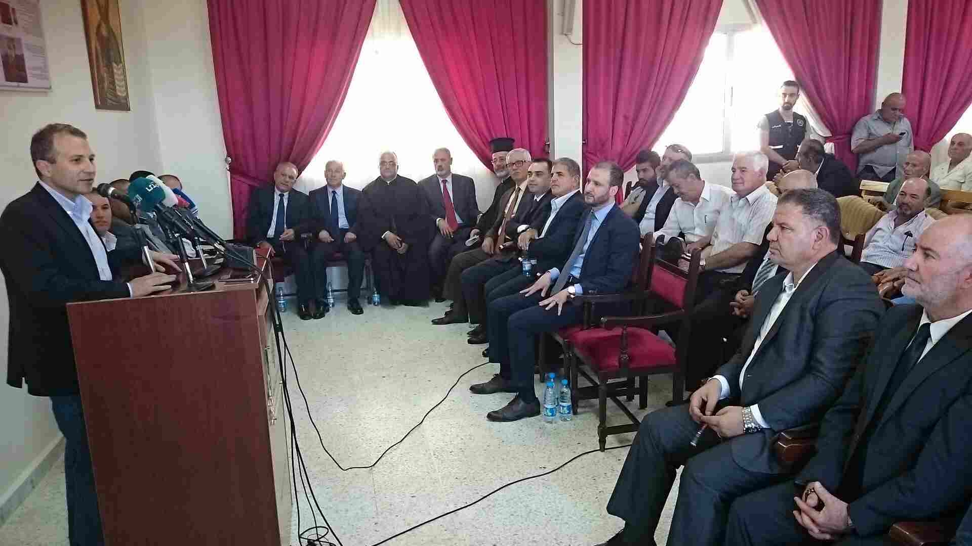 باسيل متحدثا في راشيا الفخار