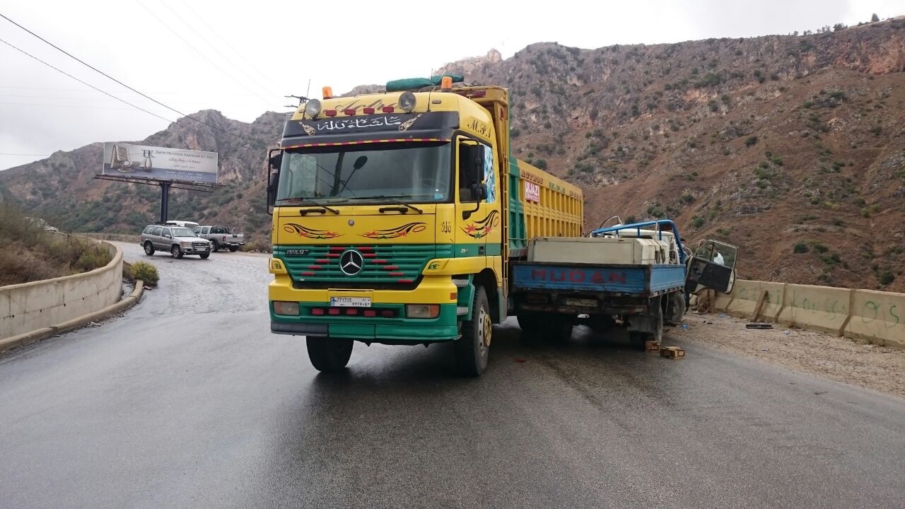 حادث سير كما بدى عند أحد منعطفات الليطاني الخطرة