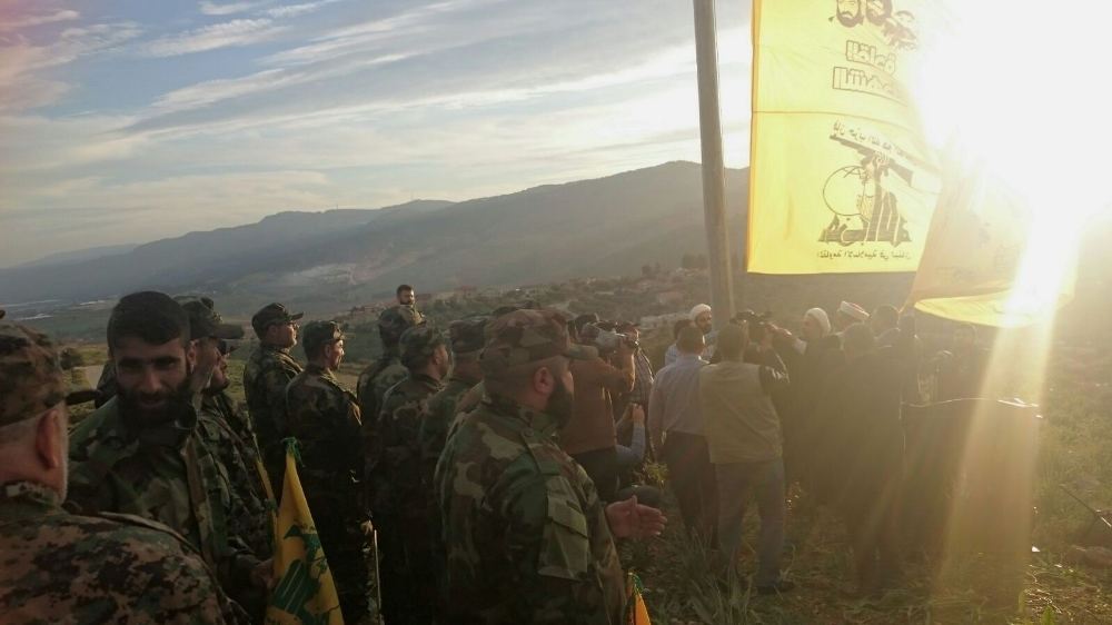 اثناء رفع راية القادة عند تلة الحمامص