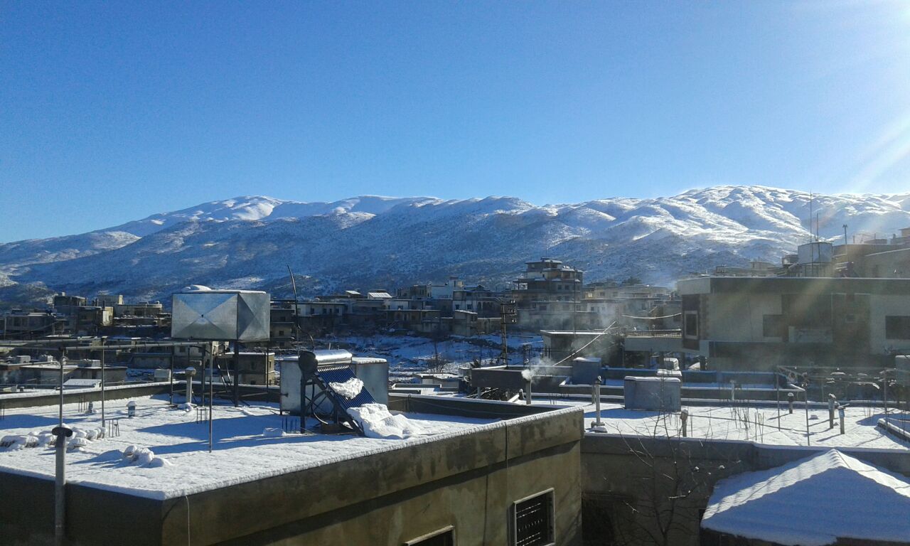 جبل الشيخ مكللا بالثلوج