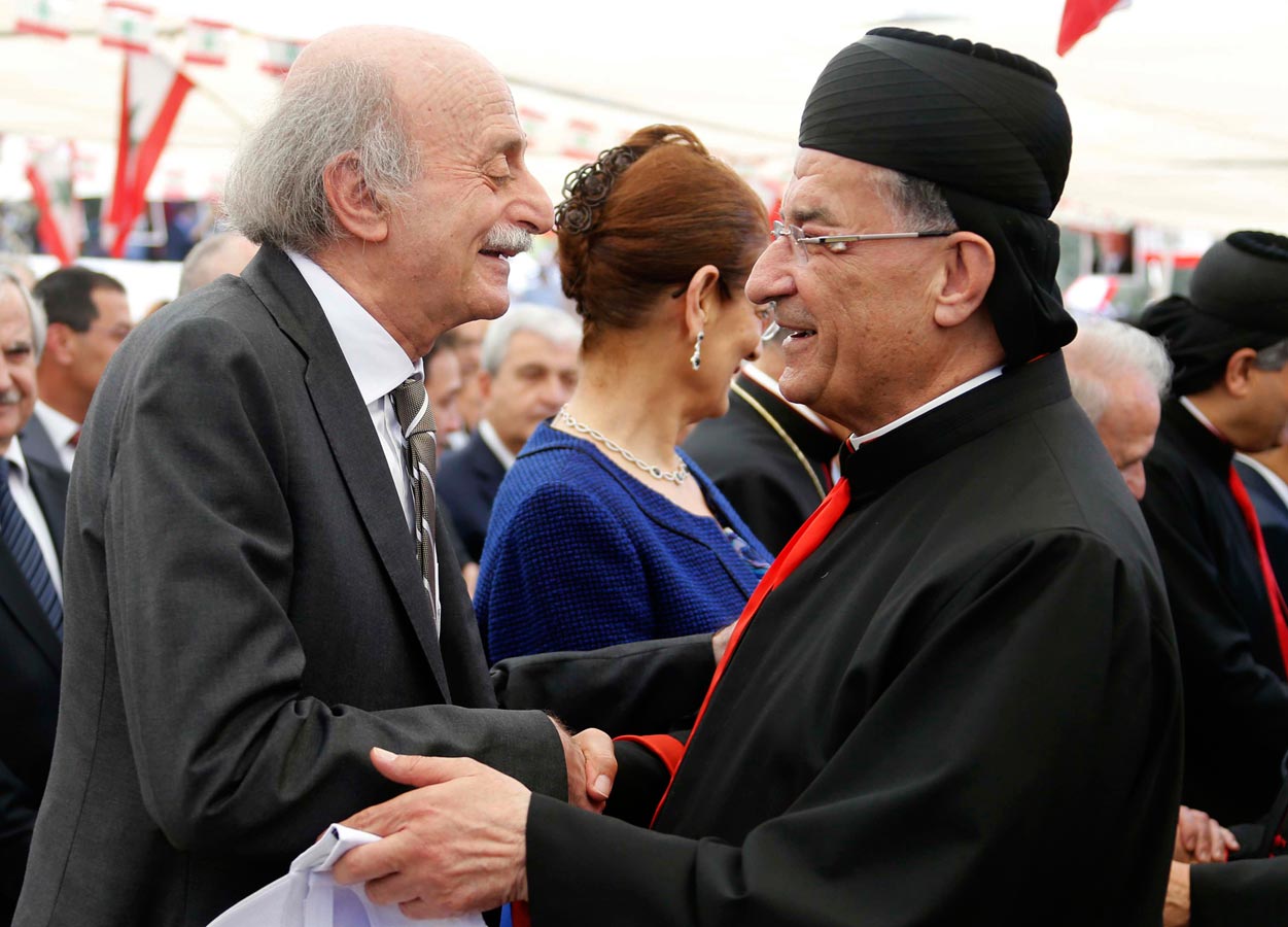 توجَّه جنبلاط بالسلام على «بطريرك السلام مار نصرالله بطرس صفير» وعلى «بطريرك المحبّة مار بشارة بطرس الراعي».