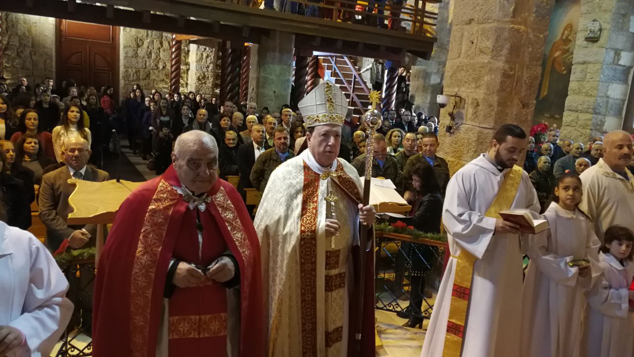 الإحتفال بقداس الميلاد في كنيسة مار جرجس في القليعة بحضور حشد من ابناء البلدة وعناصر من اليونيفيل