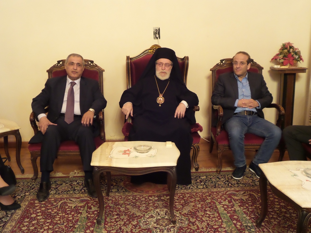 المطران كفوري مستقبلا الوزير خوري بحضور النائب هاشم