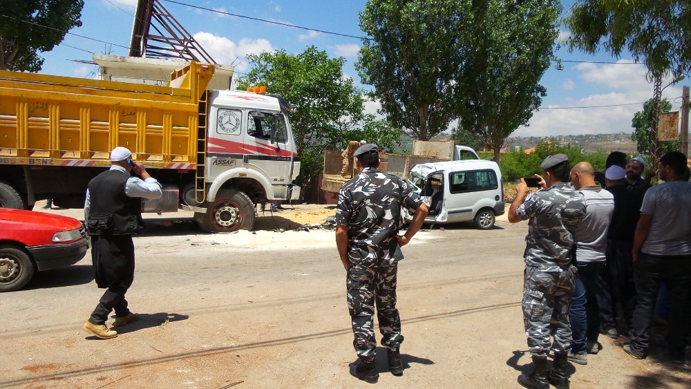 عناصر من الدرك حضرت وفتحت تحقيقا بالحادث