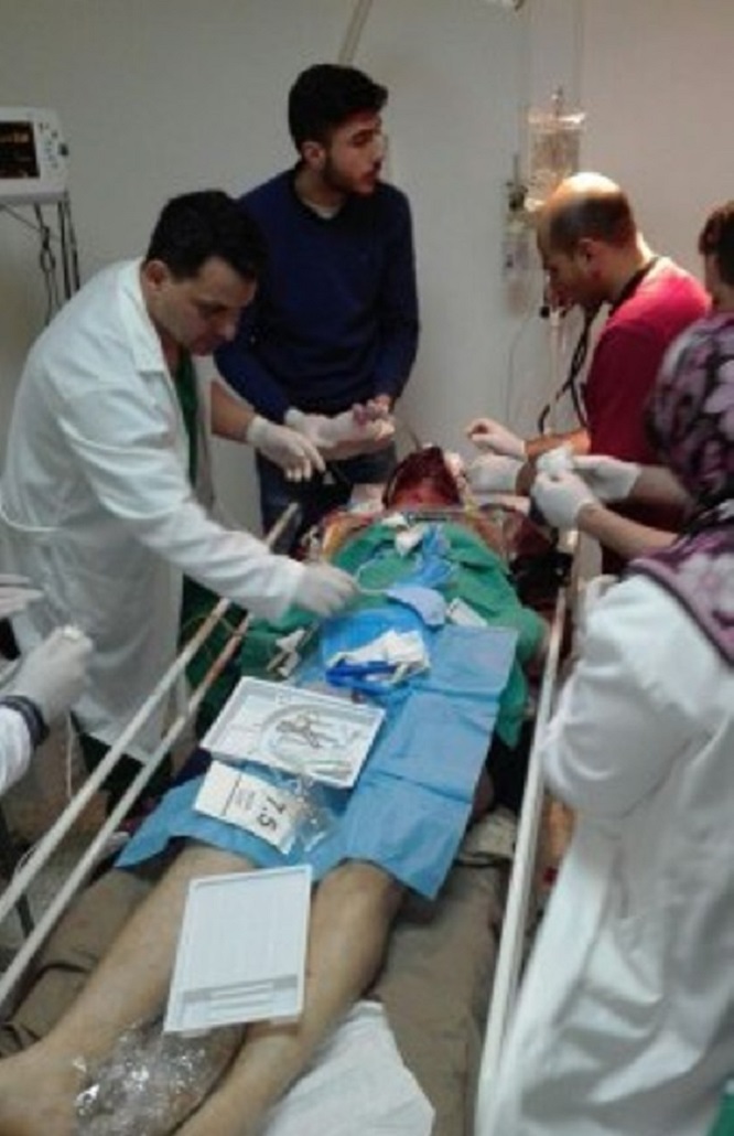 العنصر من فريق ماغ لنزع الالغام الجريح محمود حسن حدرج