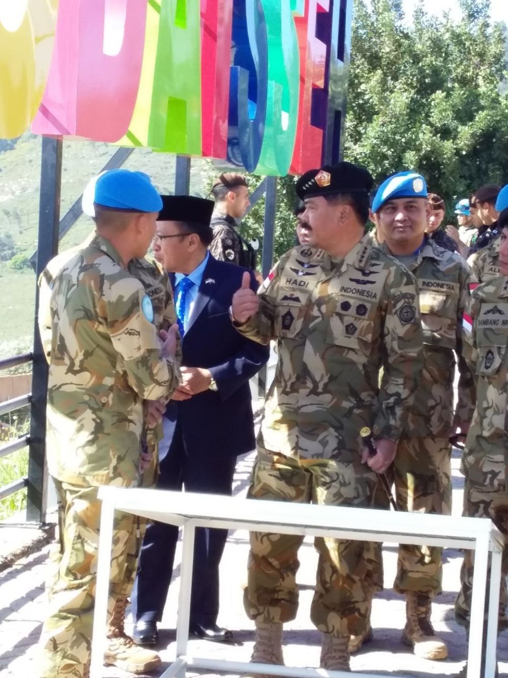 المارشال هادي يتفقد الخط الازرق عند مدخل العديسة