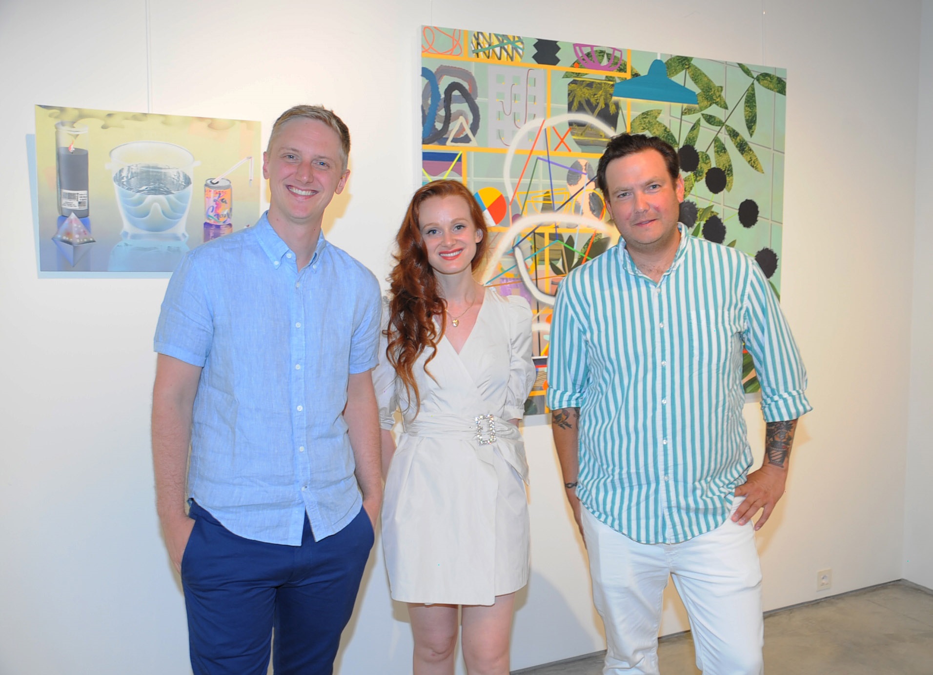 جوناثان شابلين، سينتيا تالميدج، وبول ووكرز الذين أتوا خصيصاً من نيويورك للمشاركة بالافتتاح 