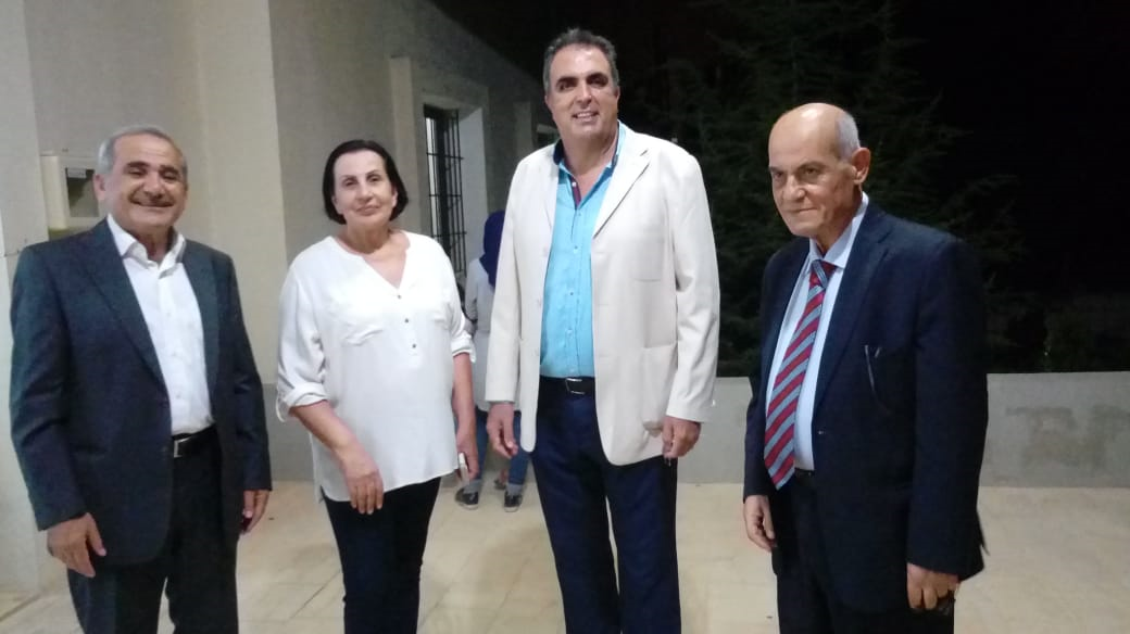 الأستاذ سعيد ضاوي والمهندس أحمد عطوي يتوسطهما المحامية وداد يونس والدكتور يوسف سعد