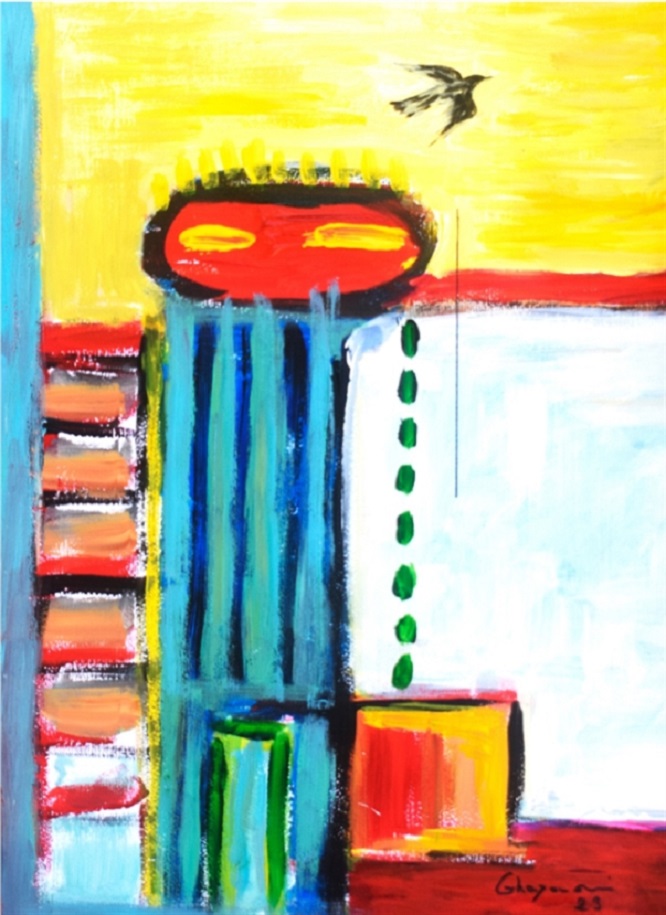 «طفولة» (أكريليك على ورق كانسون ــــ 43 × 31 سنتم ــ 2023)