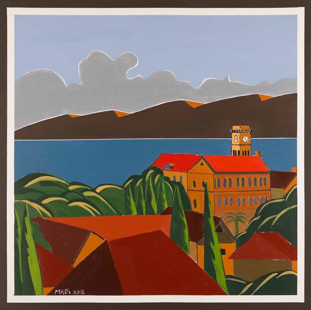 حسين ماضي ــ «الجامعة الأميركية في بيروت» (جيكليه على كانفاس ــ 50 × 50 سنتم ــ 2022)