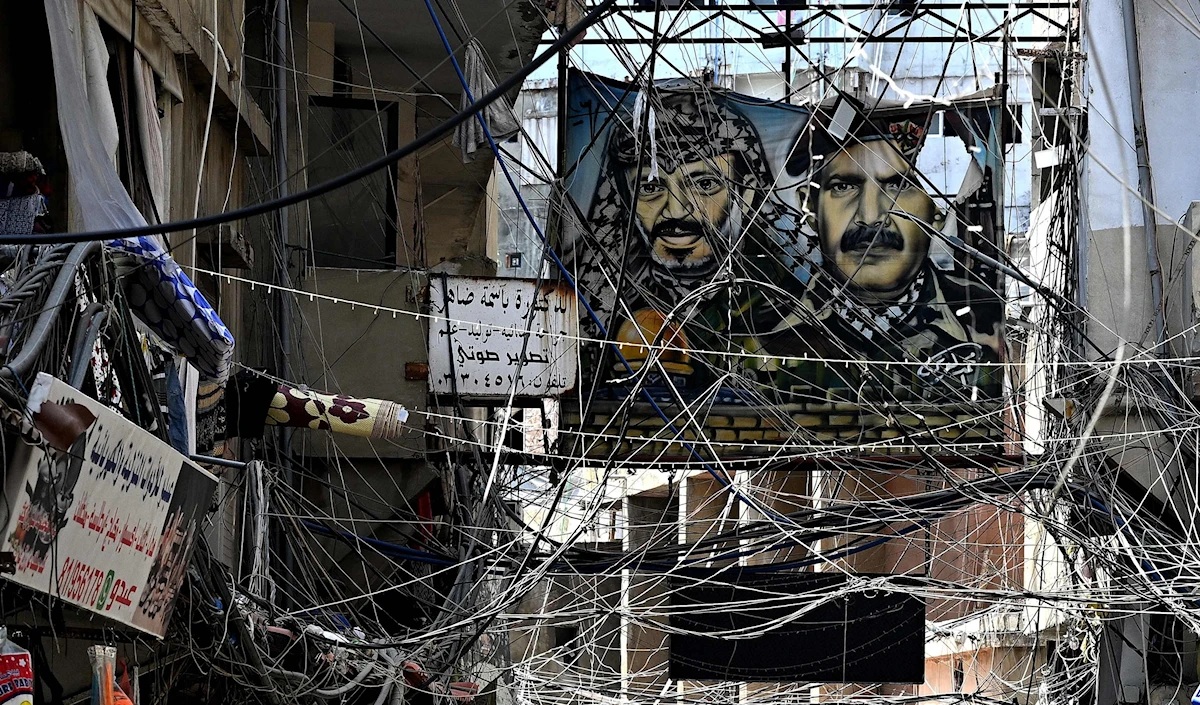 مخيّم برج البراجنة للاجئين الفلسطينيين في الضاحية الجنوبية لبيروت (أ ف ب)