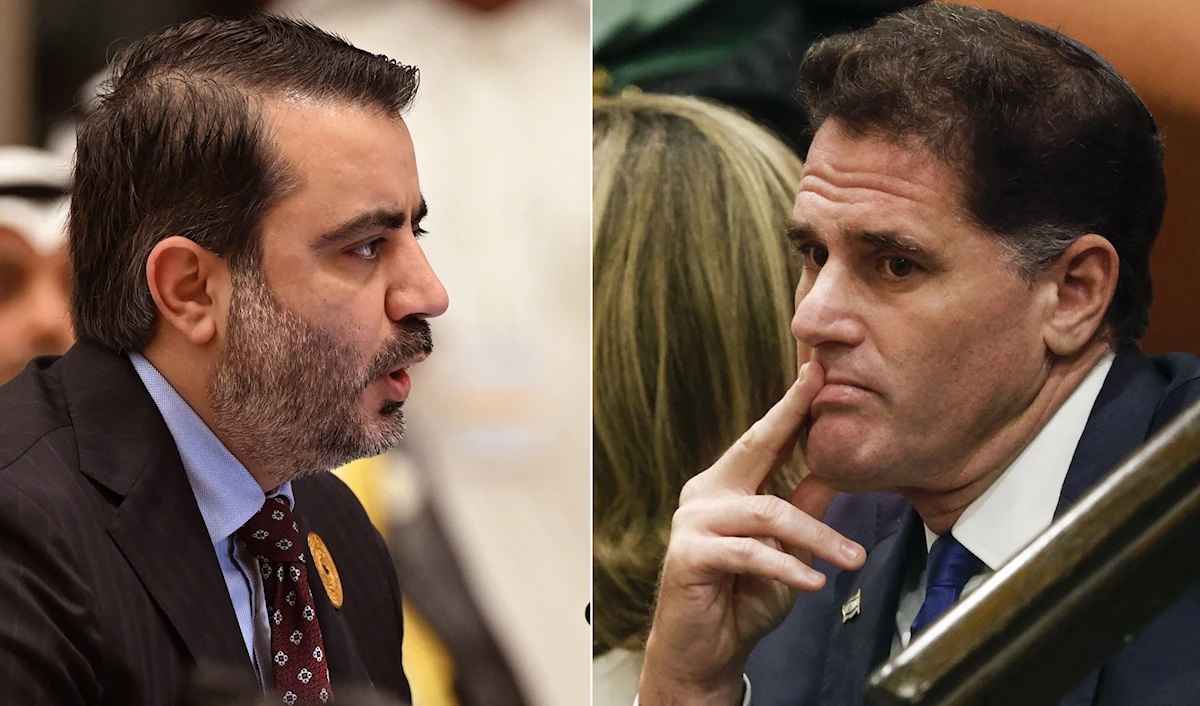 وزير الشؤون الاستراتيجية الإسرائيلي (يمين) ووزير الخارجية السوري (يسار) (أ ف ب)