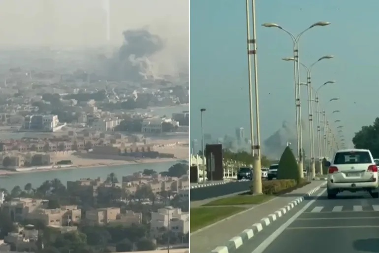 انفجارات في الدوحة - أعمدة الدخان تتصاعد في سماء الدوحة بعد القصف الإسرائيلي (الجزيرة)