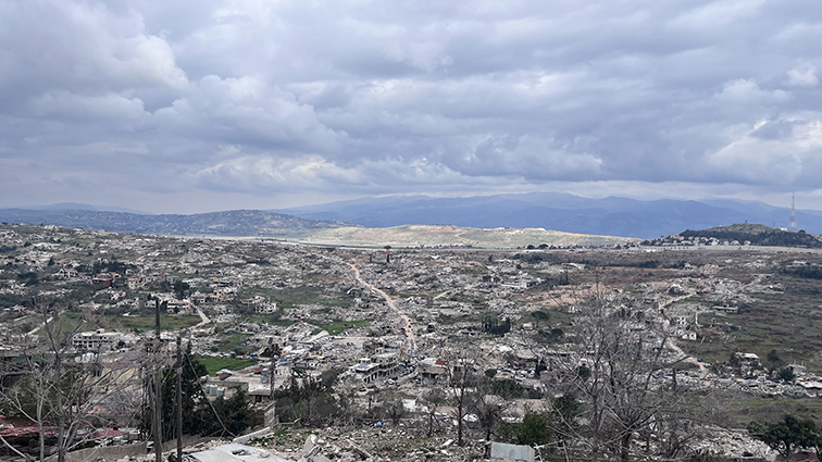 مشهد عام لبلدة كفركلا حيث الدمار يحاكي دمار