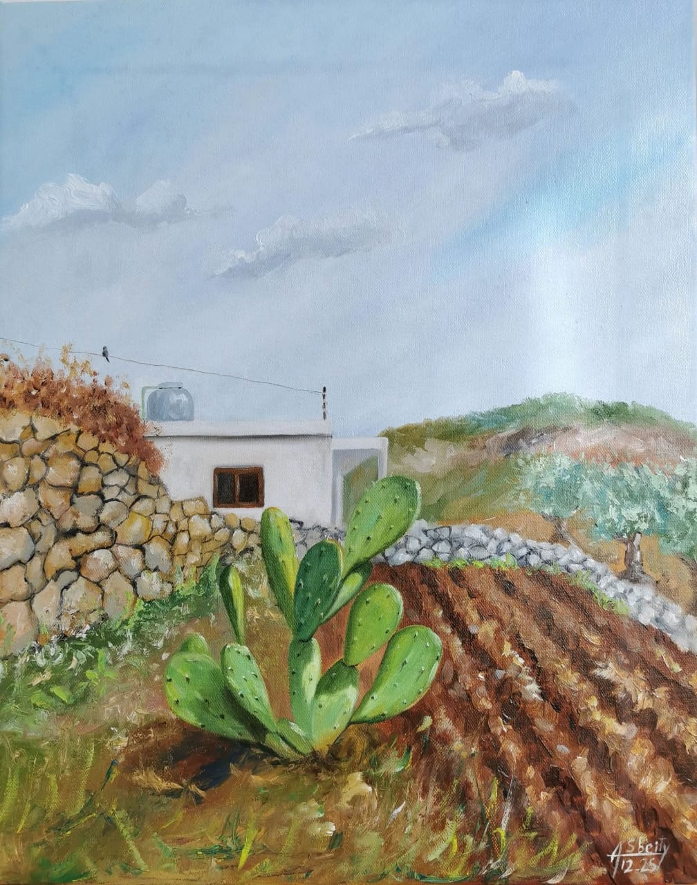 من أعمال علي سبيتي الذي قضى في بلدته كفرا