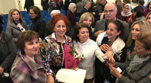 محاضرة للتشكيلية مجد رمضان في الجامعة الاميركية