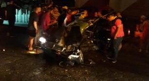 وفاة اب وابنته بحادث سير مروع على طريق النبطية