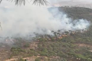 النيران ما زالت مشتعلة وامتدت الى احراج الجبل الرفيع وجبل الريحان