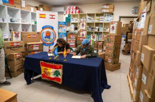 الكتيبة الإسبانية تدعم مستشفى مرجعيون بمساعدات طبية