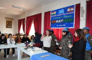 الكتيبة الهندية تنظم ورشة مكرميه لدعم وتمكين السيدات في راشيا الفخار